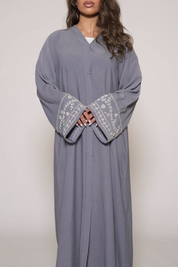 Miracomo Damen Abaya Kimono – Schlichtes & Elegantes Grau - Image 4