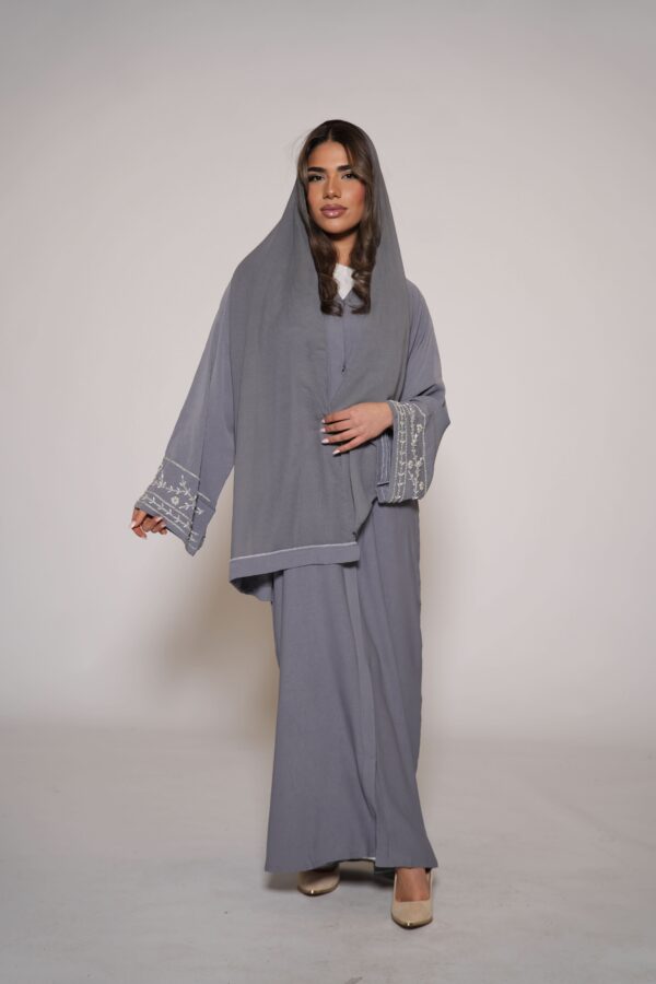 Miracomo Damen Abaya Kimono – Schlichtes & Elegantes Grau - Image 3